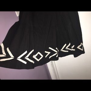 Long Black Skirt with Aztec Design